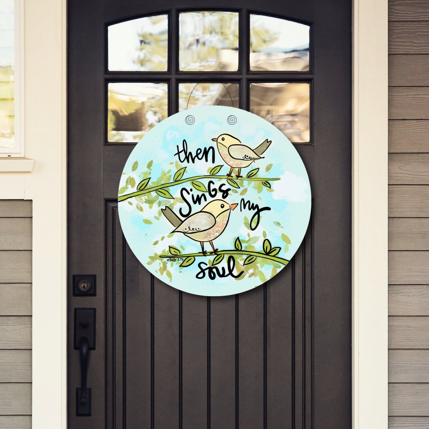 Then Sings my Soul Birds Door Hanger