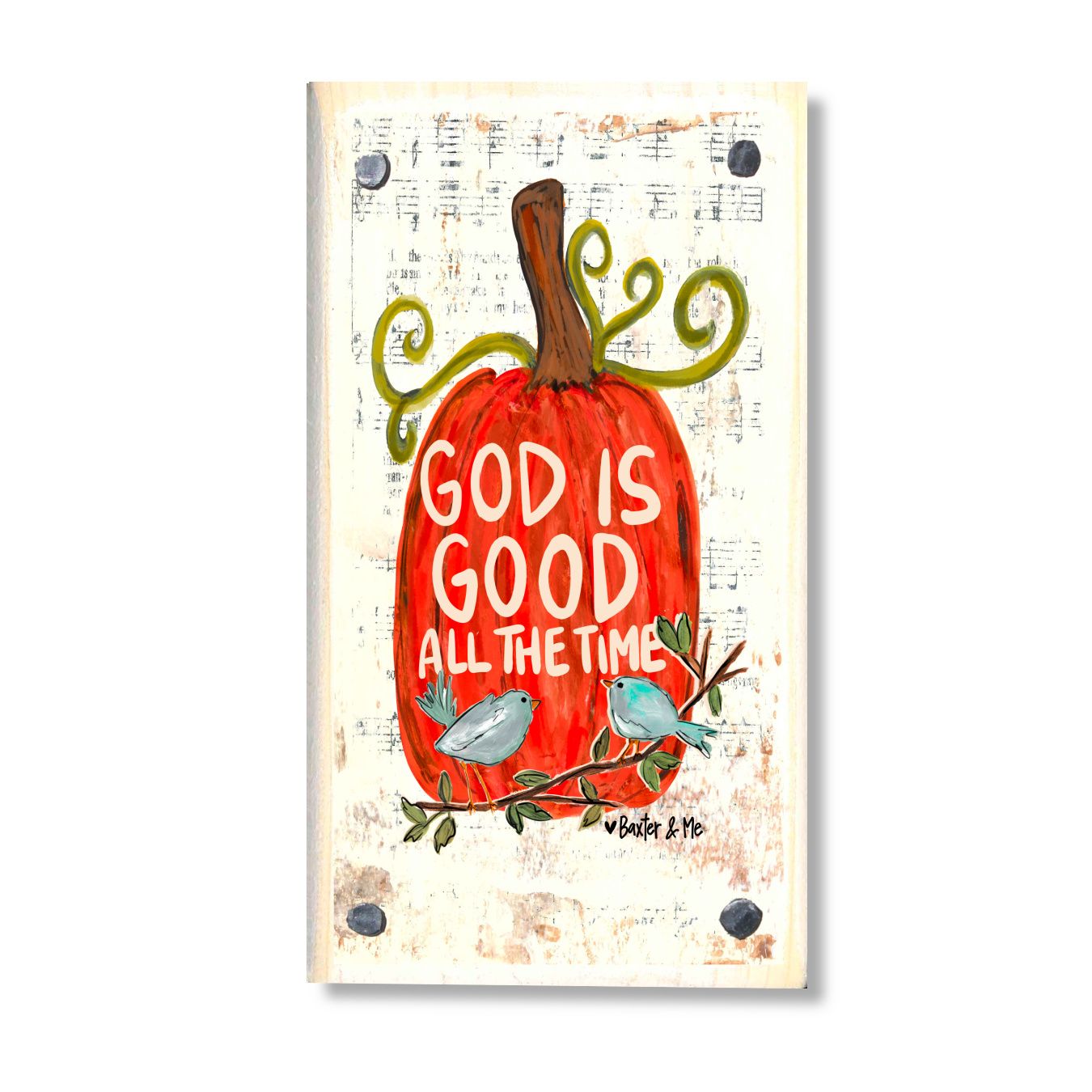 God is Good All the Time Pumpkin Happy Block