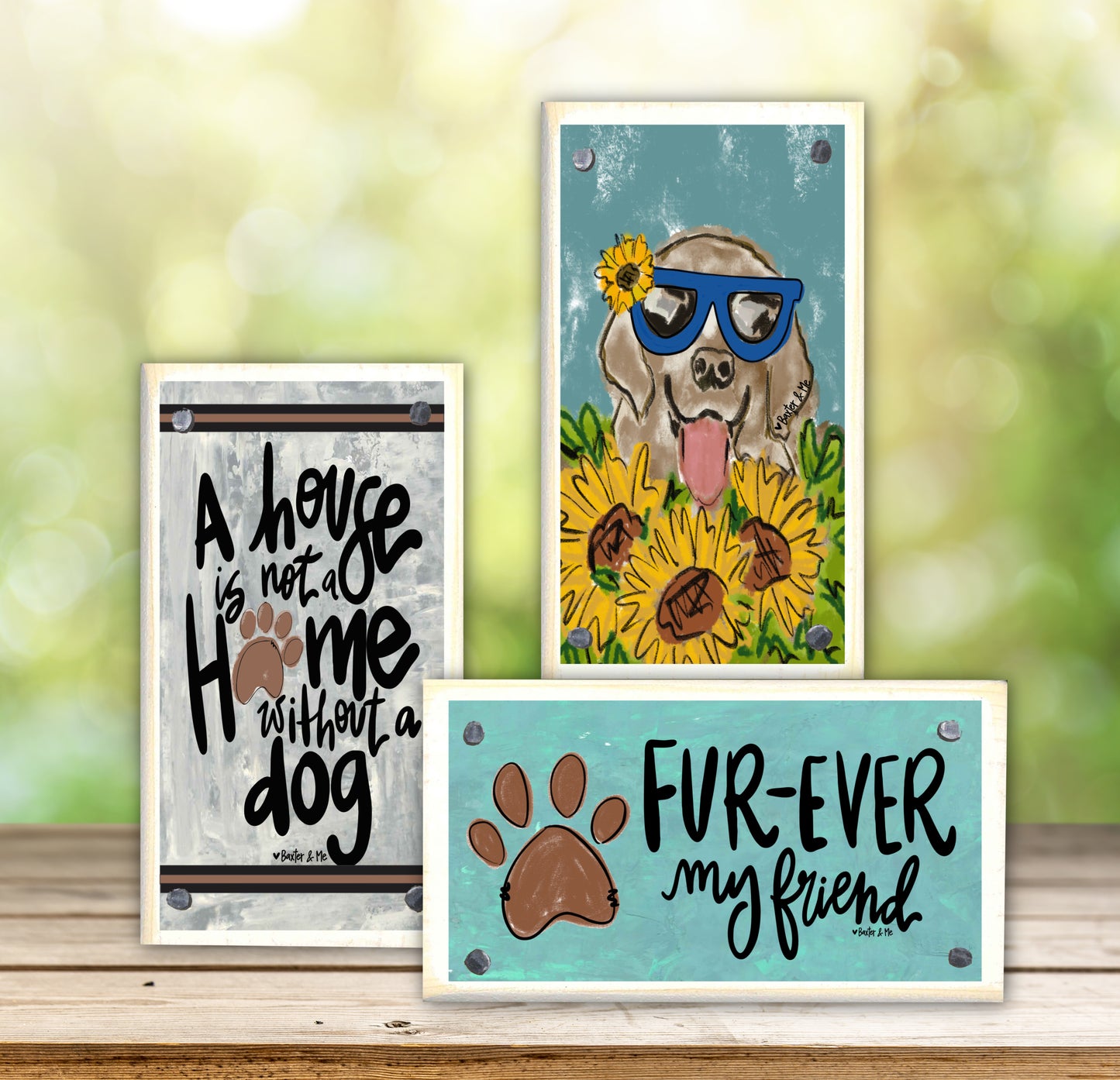 Sunflower Dog Happy Block
