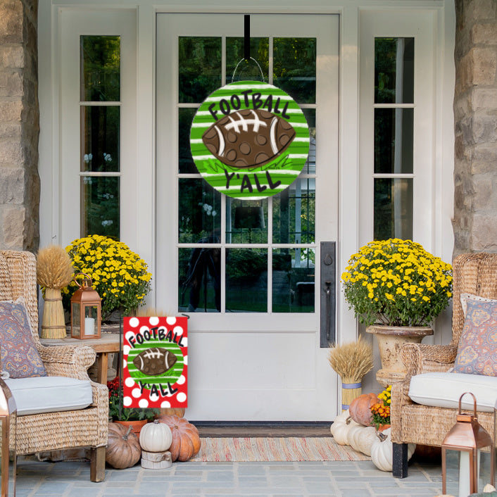 Football Y'all Door Hanger