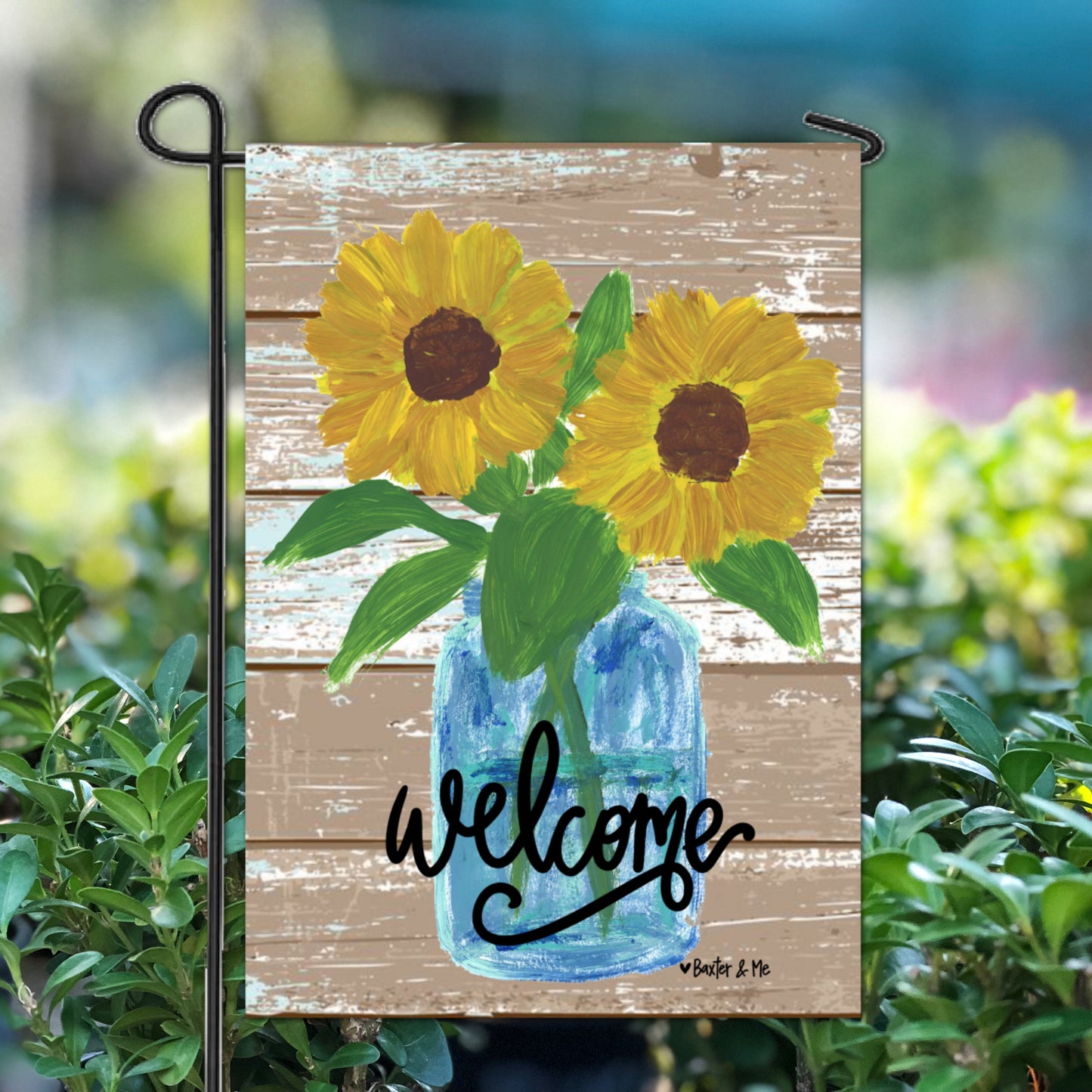 Welcome Sunflower Mason Garden Flag