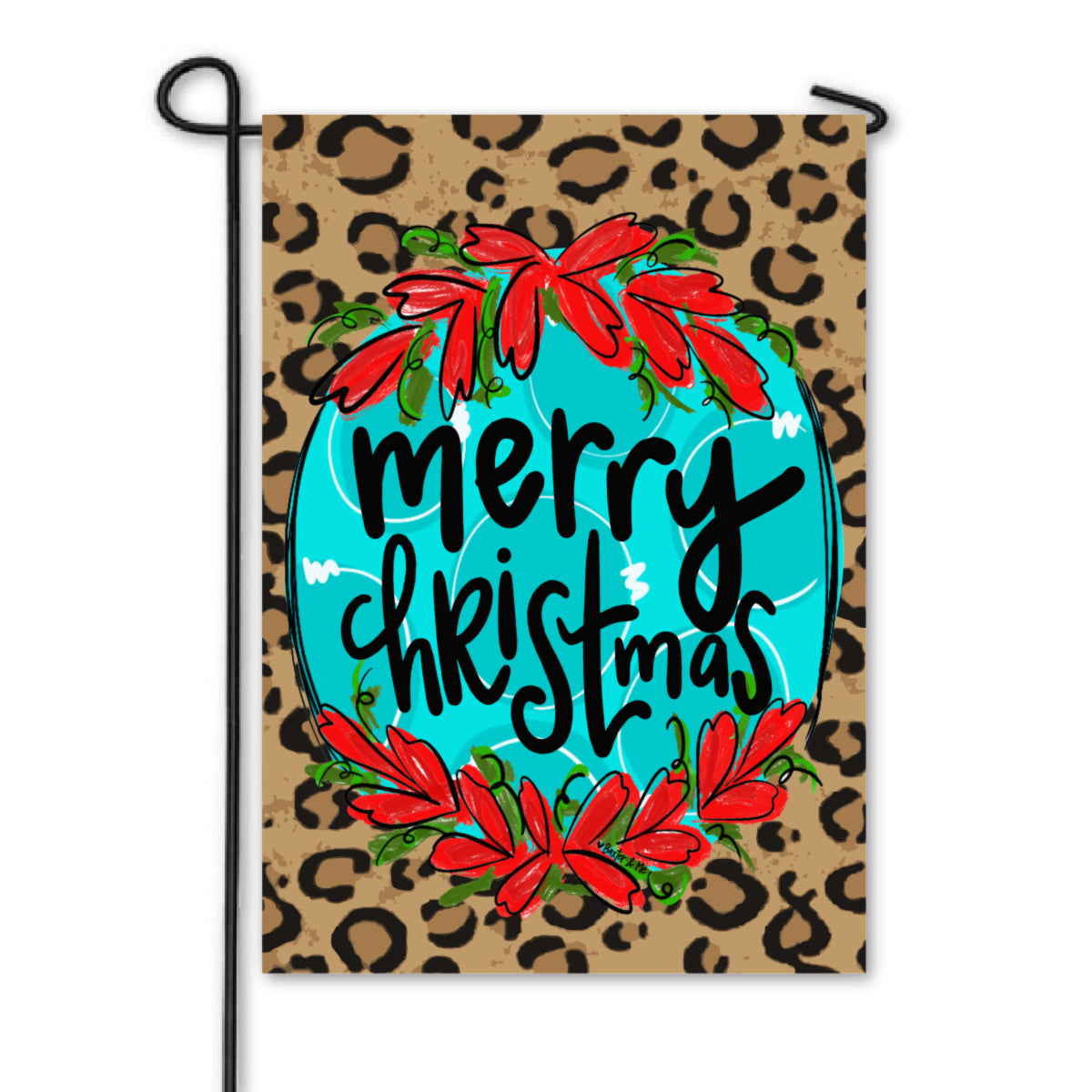 Merry Christmas Cheetah Garden Flag