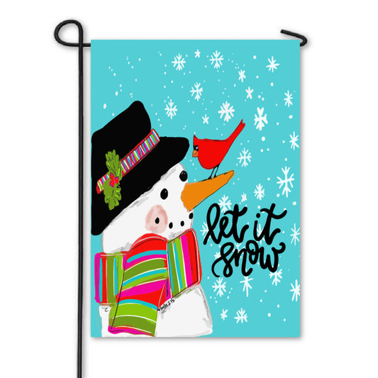 Let it Snow Snowman Garden Flag