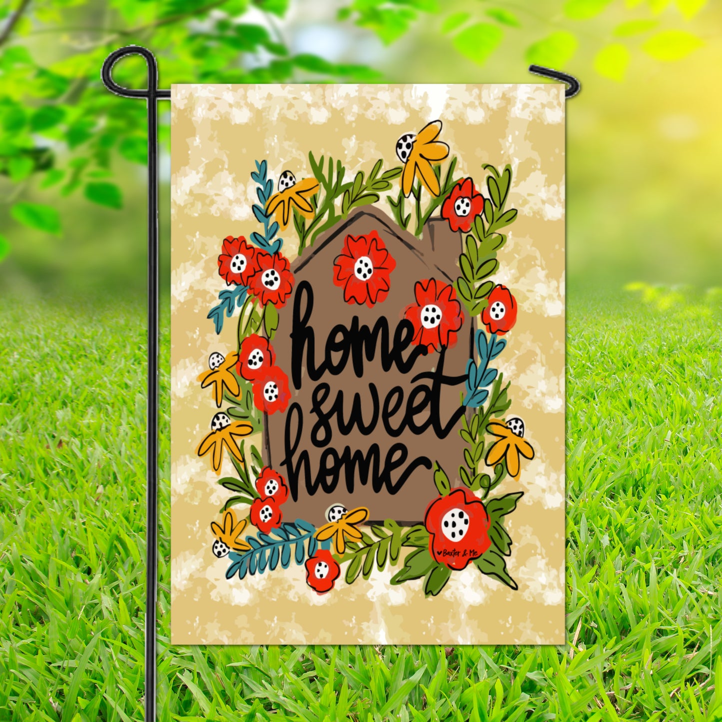 Home Sweet Home Floral Garden Flag