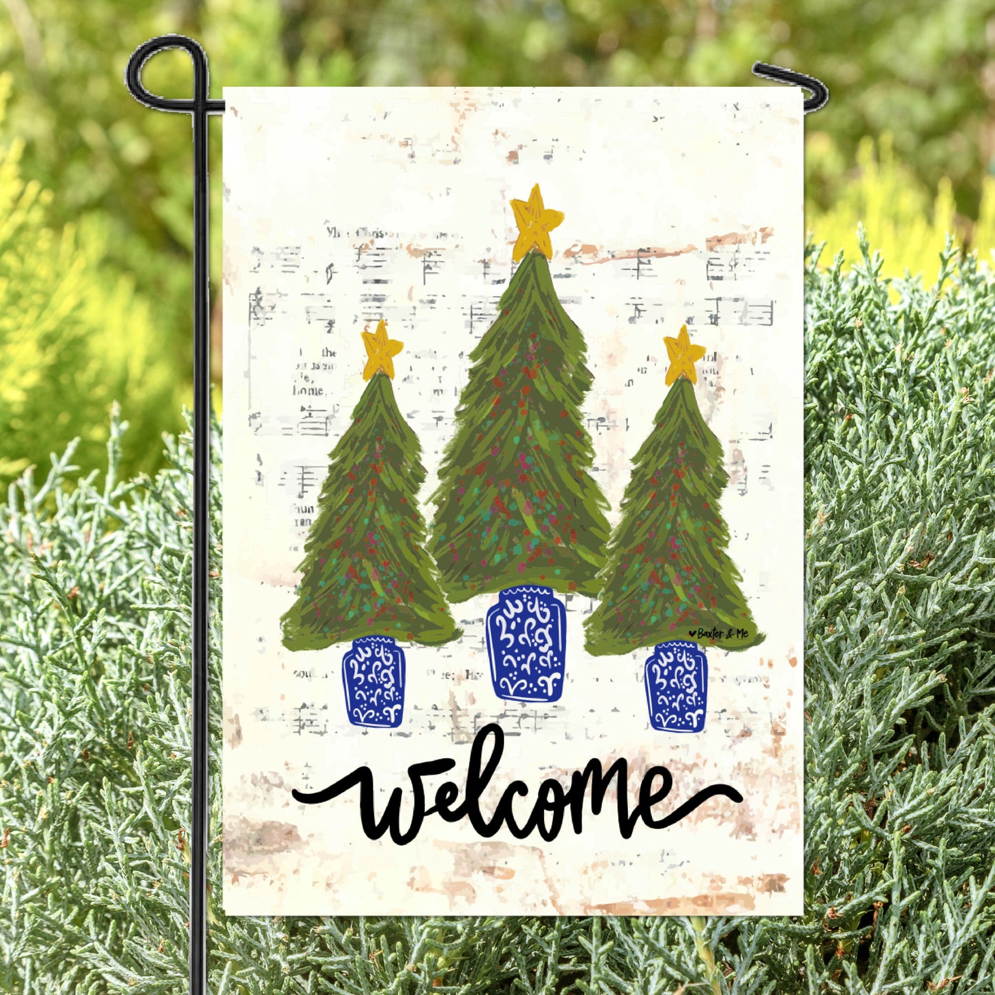 Christmas Tree Trio Garden Flag