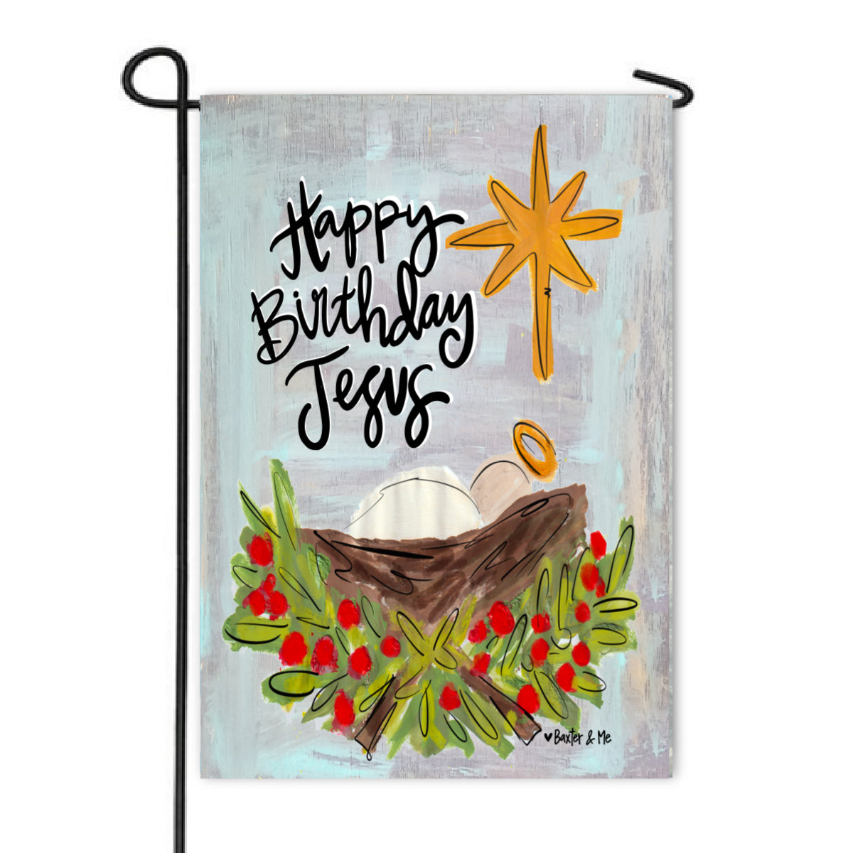 Happy Birthday Jesus Garden Flag