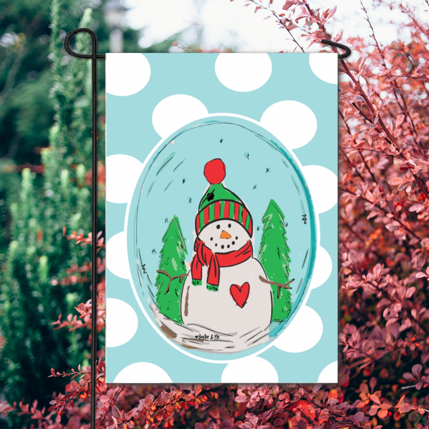 Winter Snowman Garden Flag