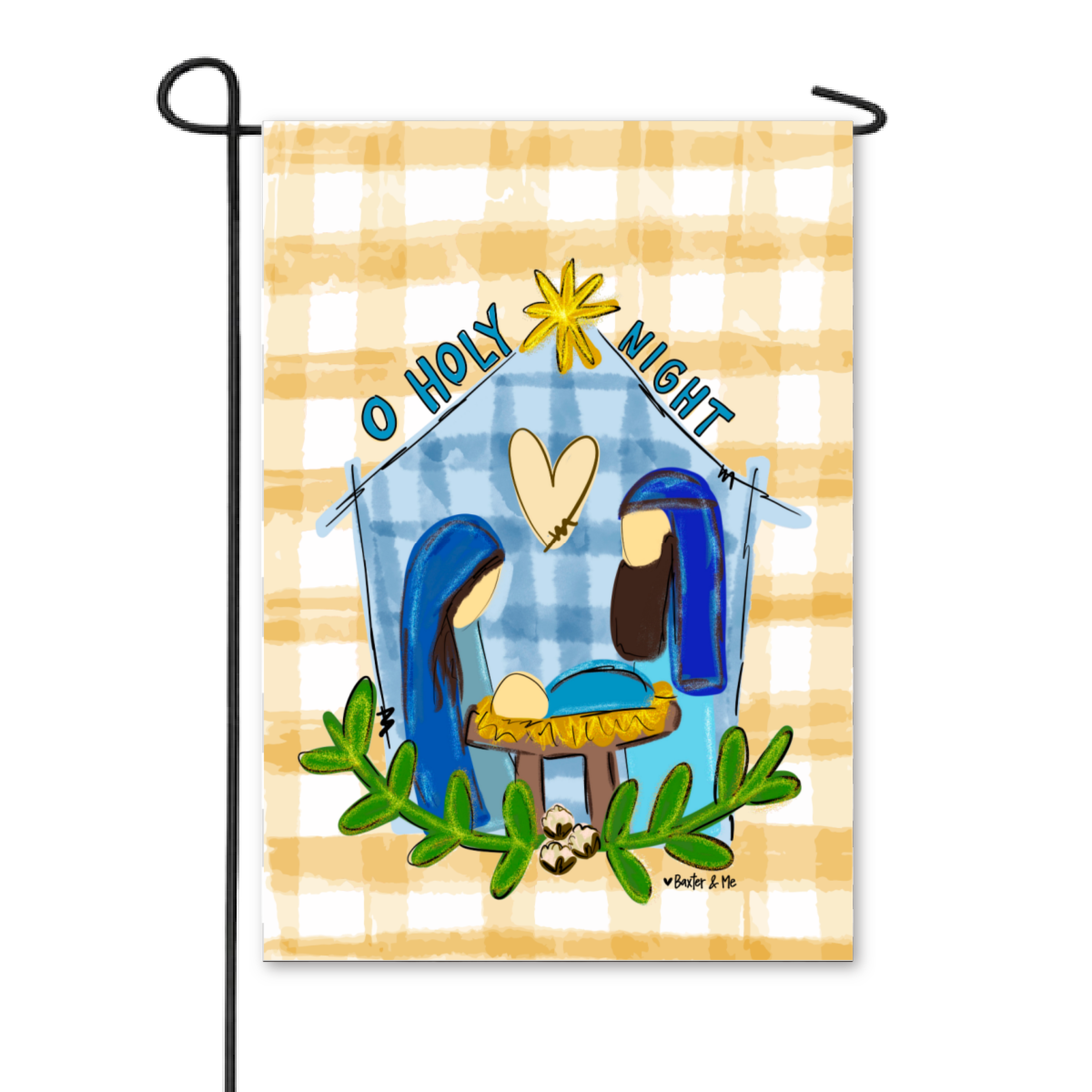 Nativity O Holy Night Cotton Garden Flag