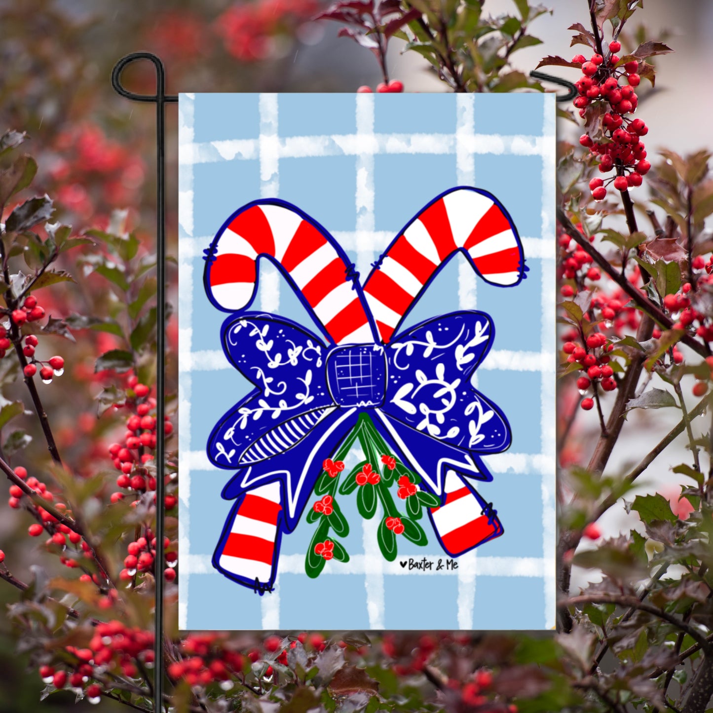 Candy Cane Garden Flag