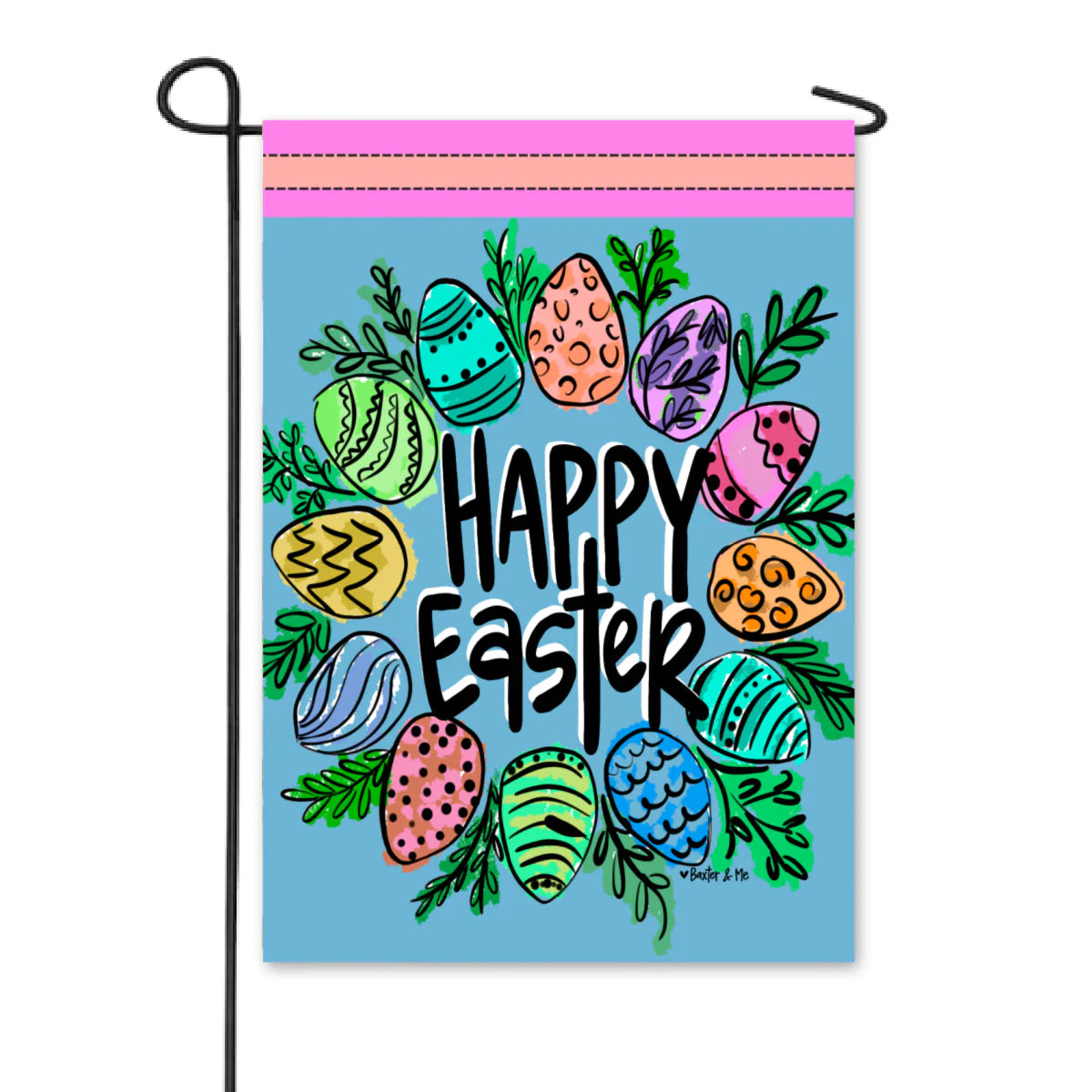 Pastel Easter Wreath Garden Flag