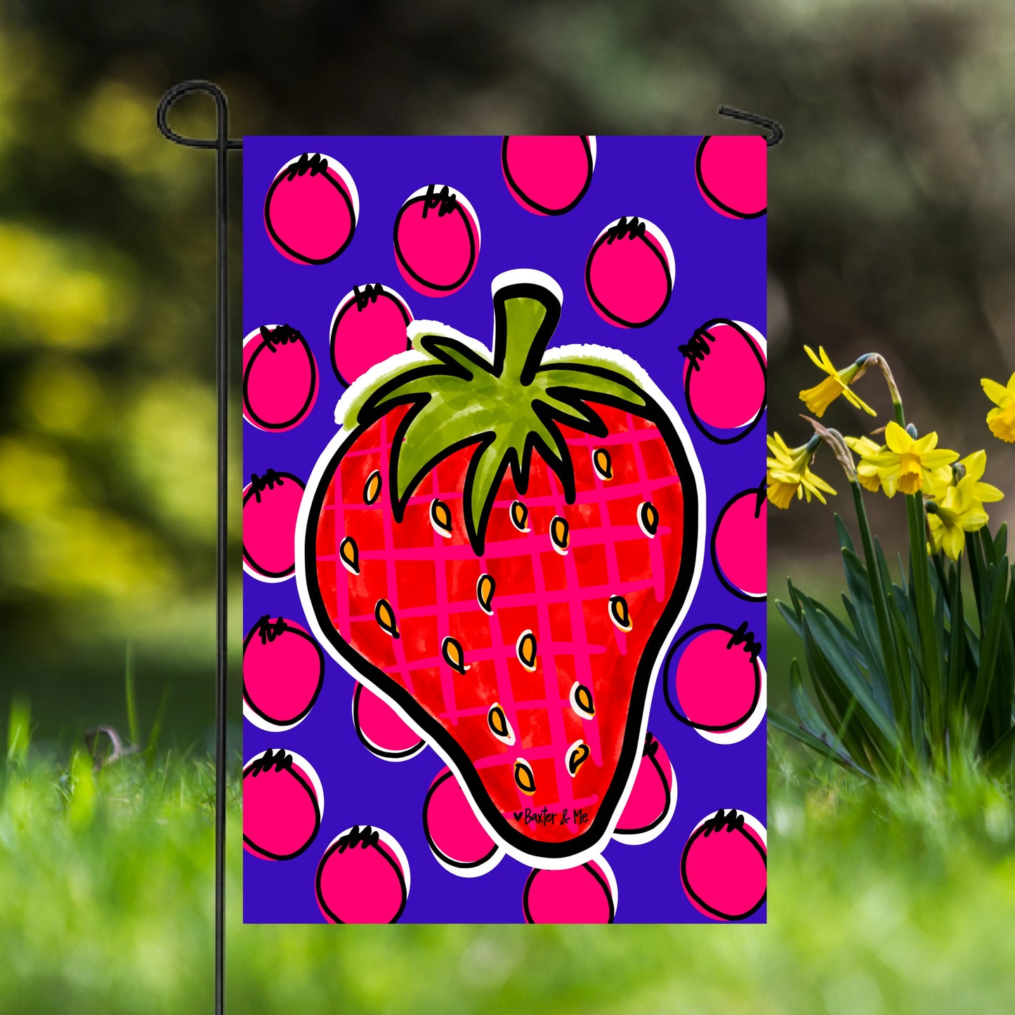 Strawberry Fun Garden Flag