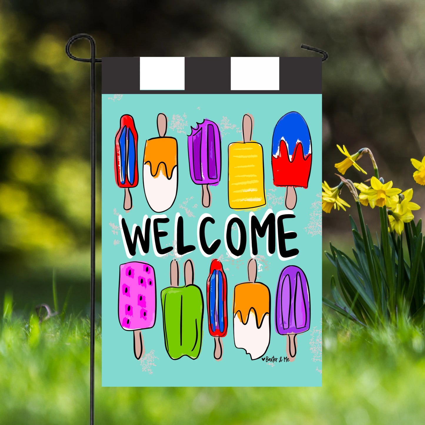 Welcome Popsicles Garden Flag