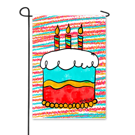 Birthday Cake Garden Flag