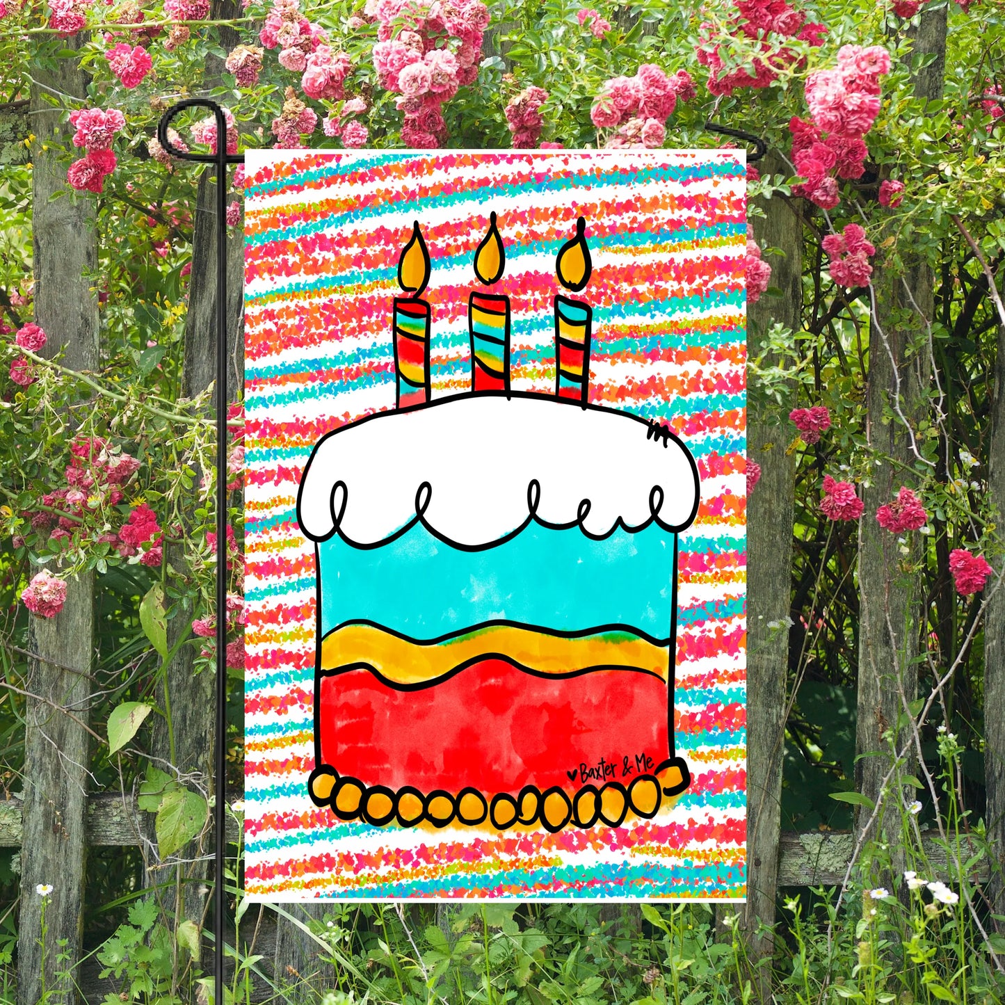 Birthday Cake Garden Flag