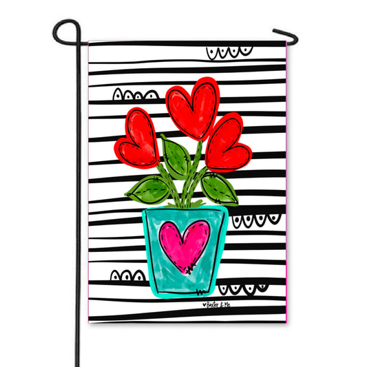 Planted Hearts Garden Flag