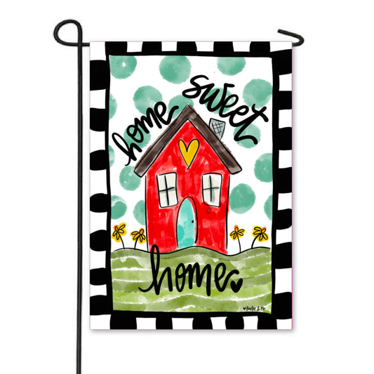 Red Home Sweet Home Garden Flag