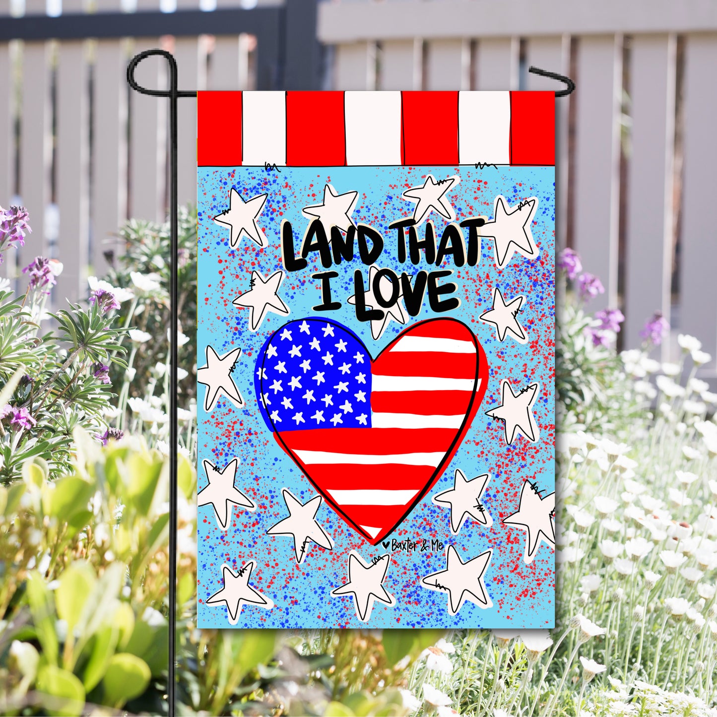 Land That I Love Heart Garden Flag