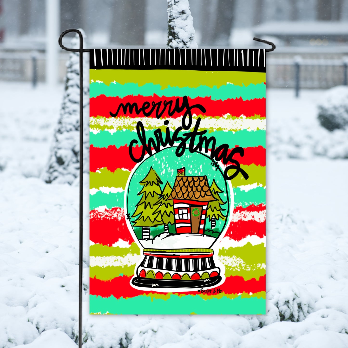 Christmas Snowglobe Garden Flag