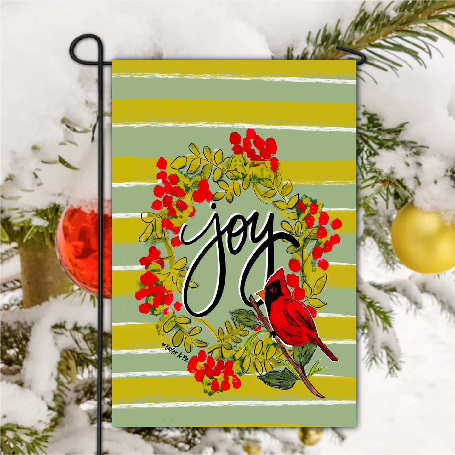 Joy Cardinal Garden Flag