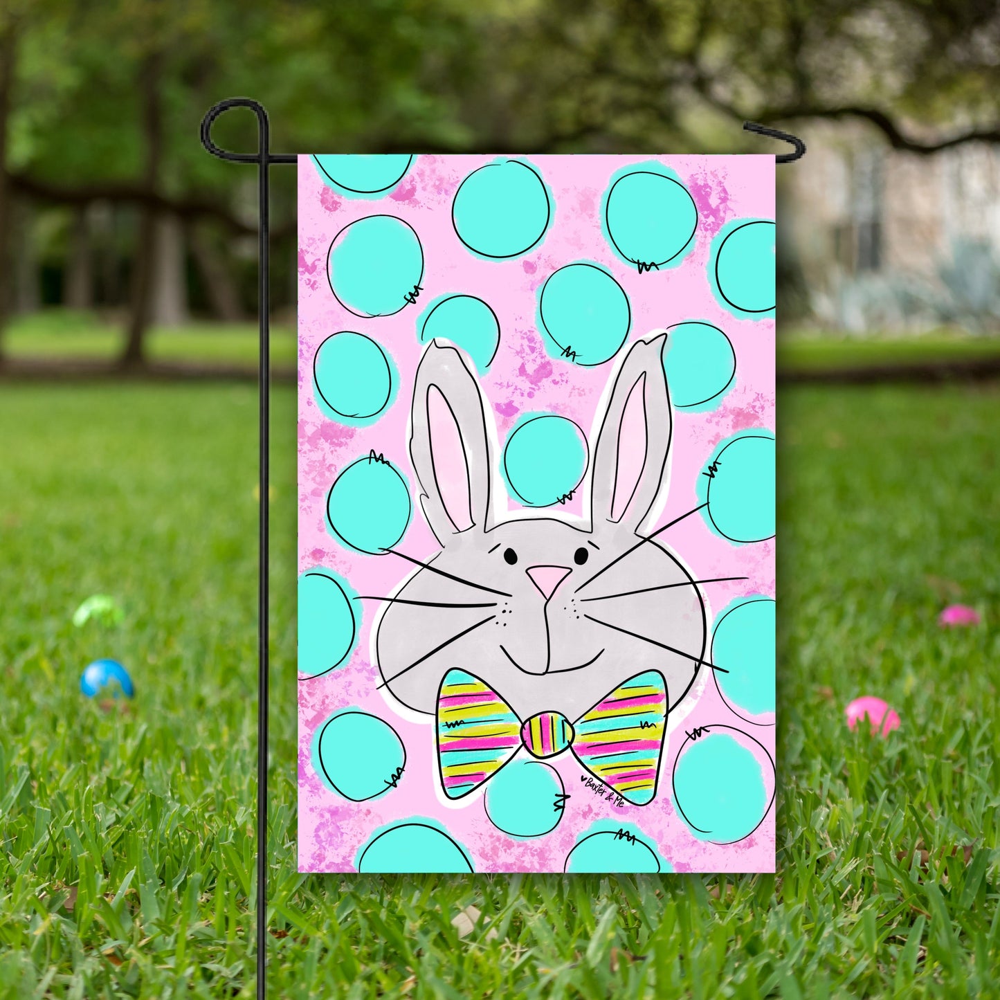 Bowtie Bunny Garden Flag