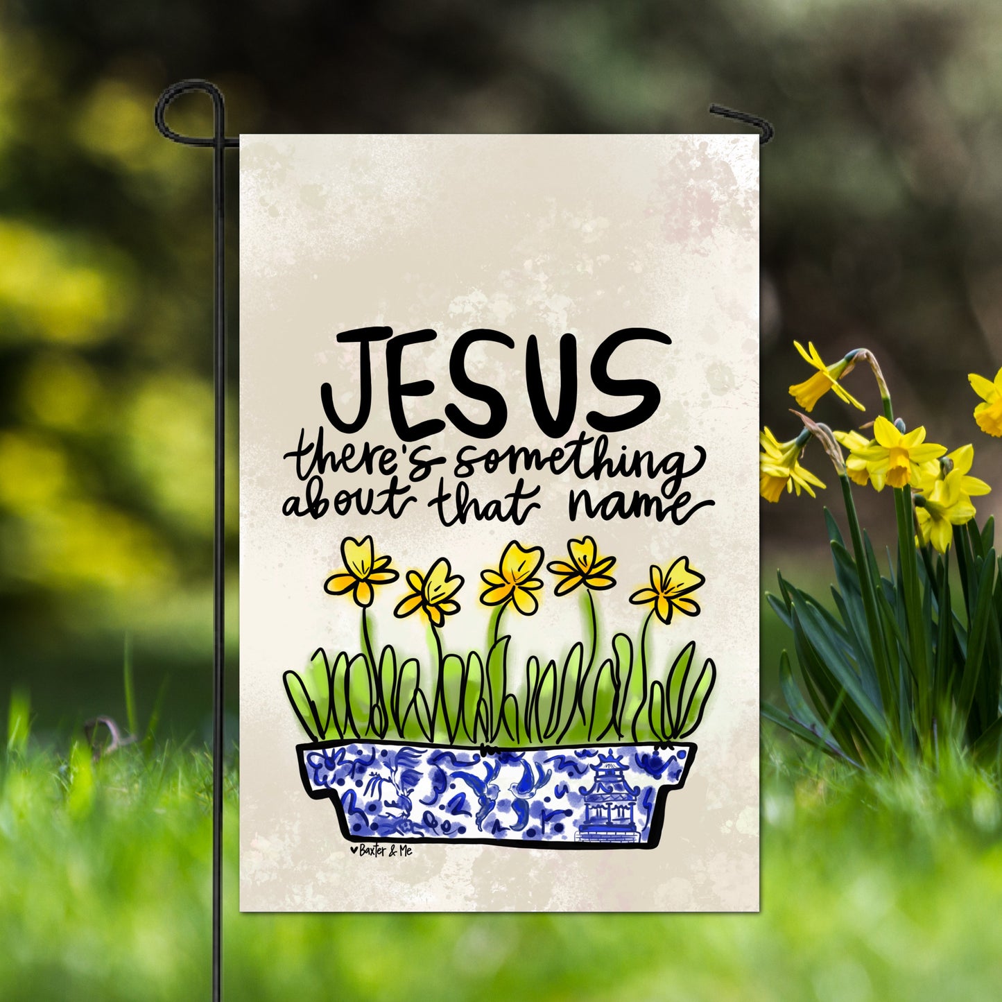 Jesus Something About that Name Garden Flag