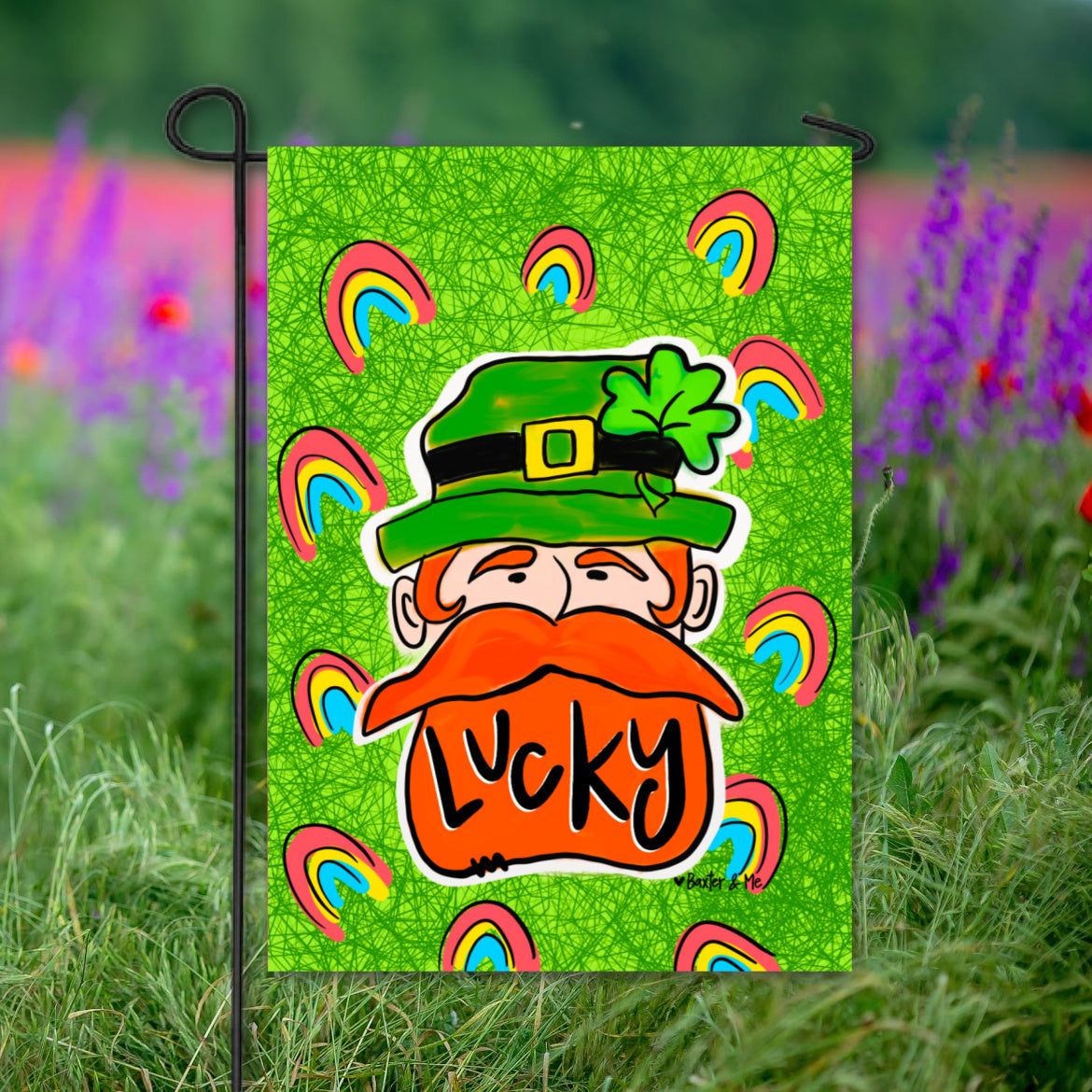 Lucky Leprechaun Garden Flag