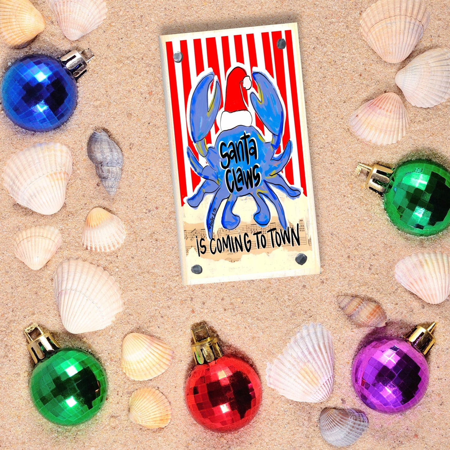 Blue Santa Claws is Coming to Town Happy Block