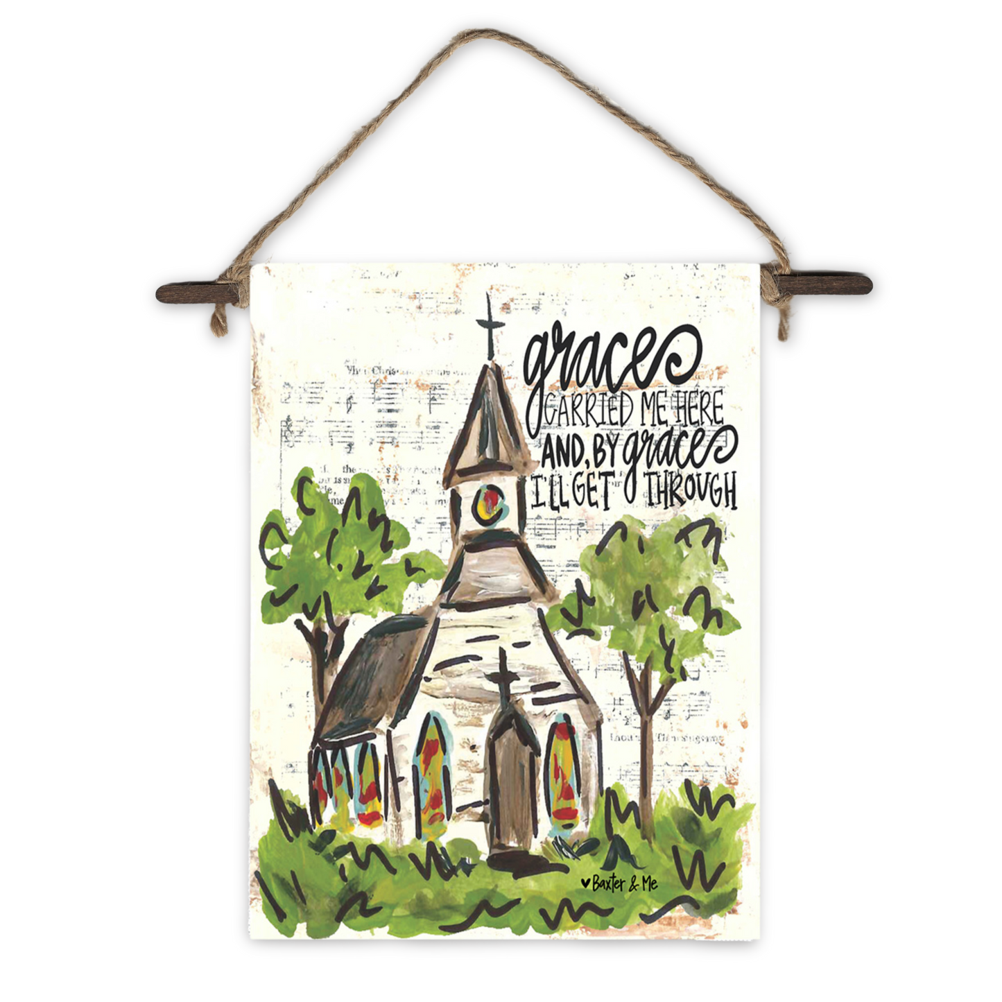 Grace Carried Me Mini Wall Hanging
