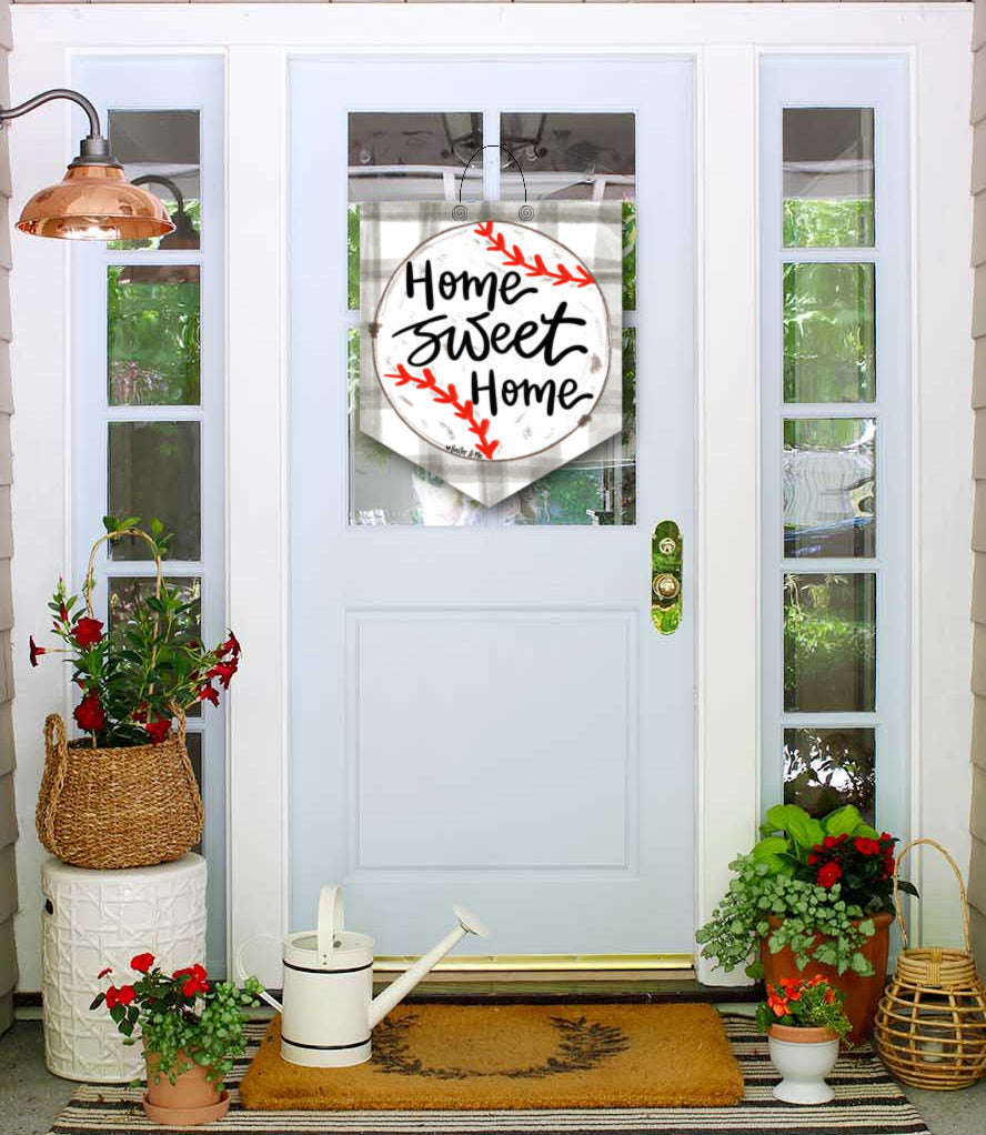 Home Sweet Home Baseball Door Hanger
