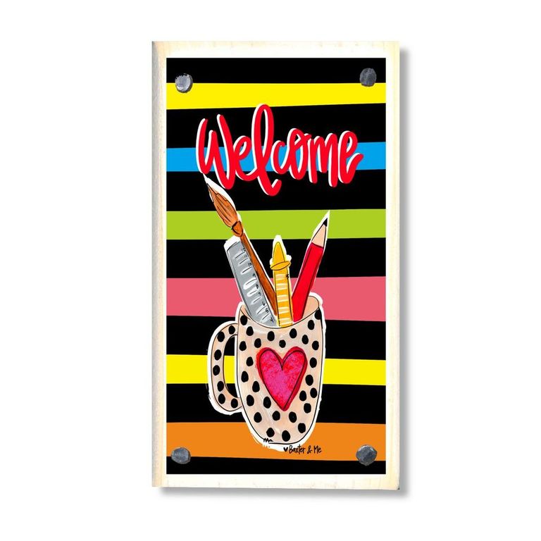 Welcome Teacher Supply Cup Happy Block