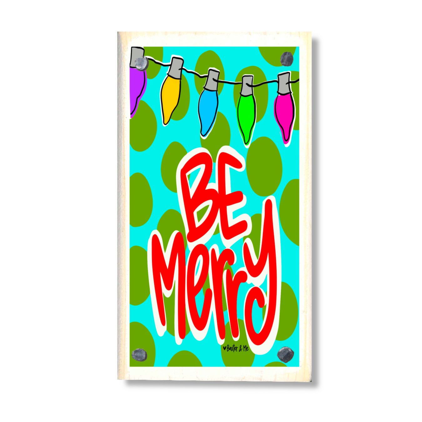 Be Merry Christmas Lights Happy Block
