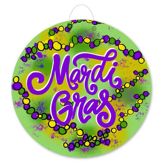 Mardi Gras Beads Door Hanger