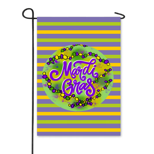 Mardi Gras Beads Garden Flag