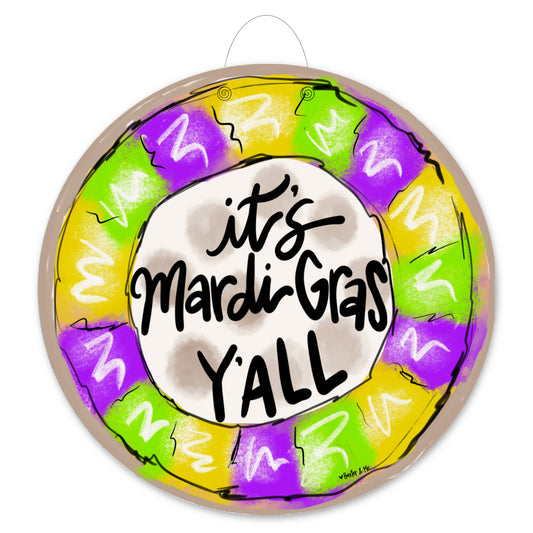 Mardi Gras Y'All Door Hanger
