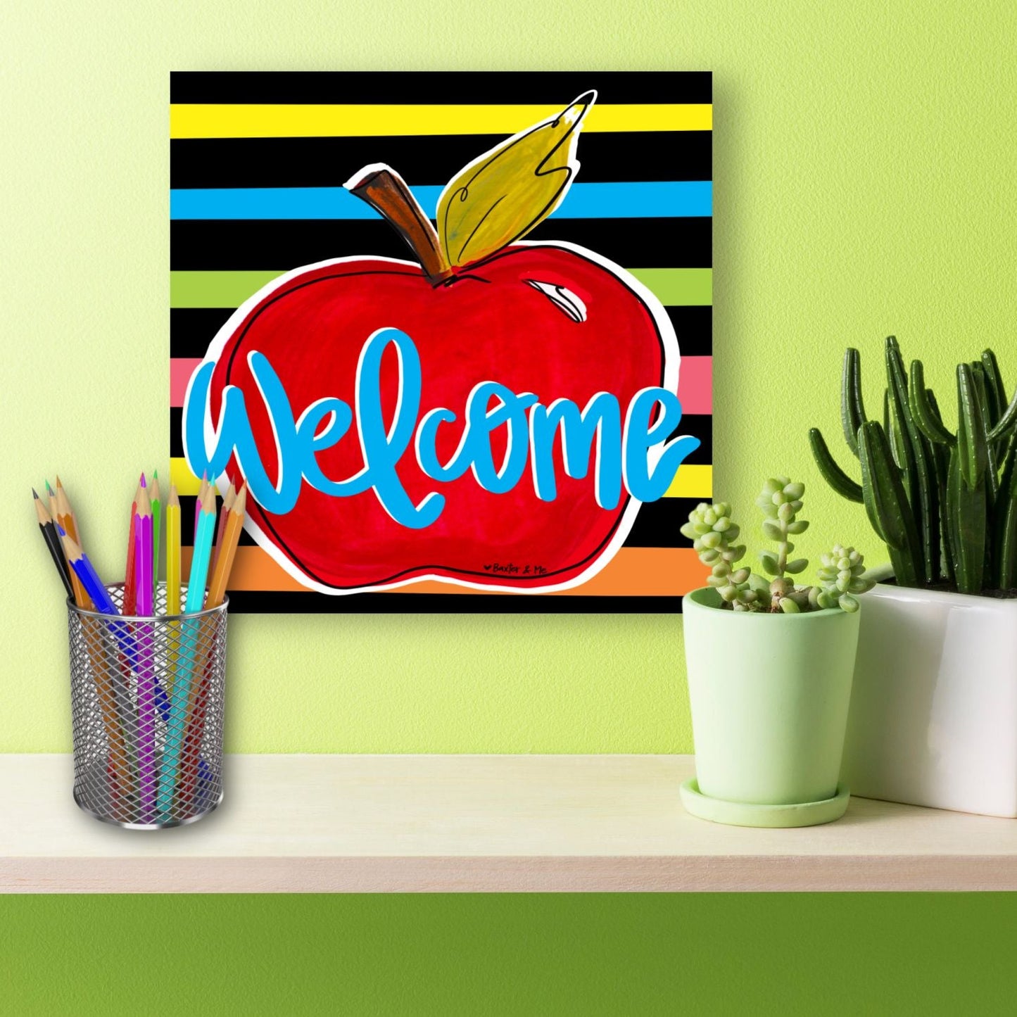 Welcome Apple Wrapped Canvas
