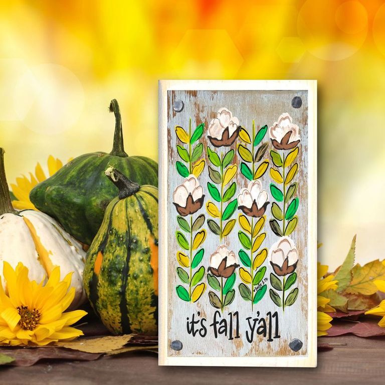 It's Fall Y'all Cotton Stem Happy Block