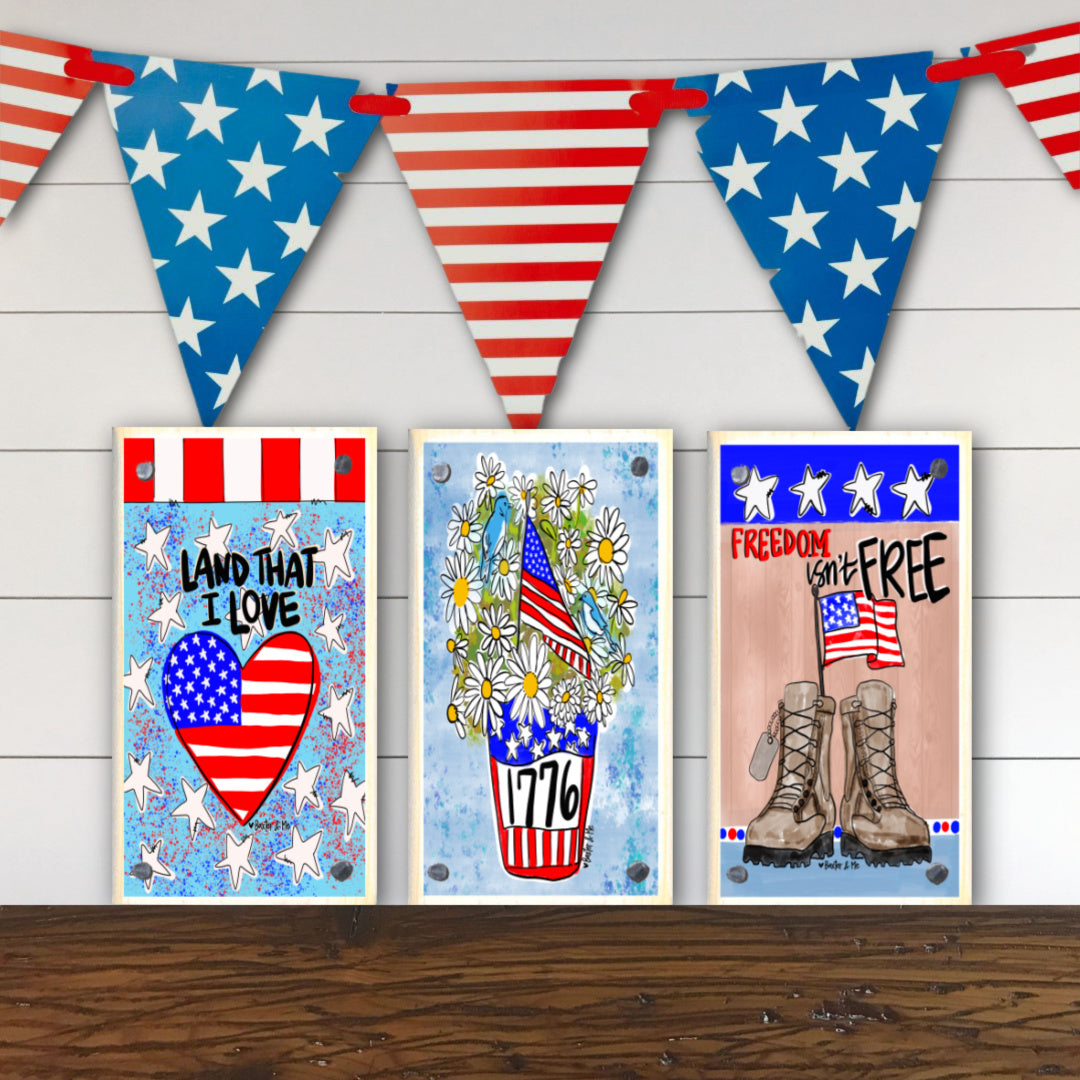 1776 Patriotic Happy Block