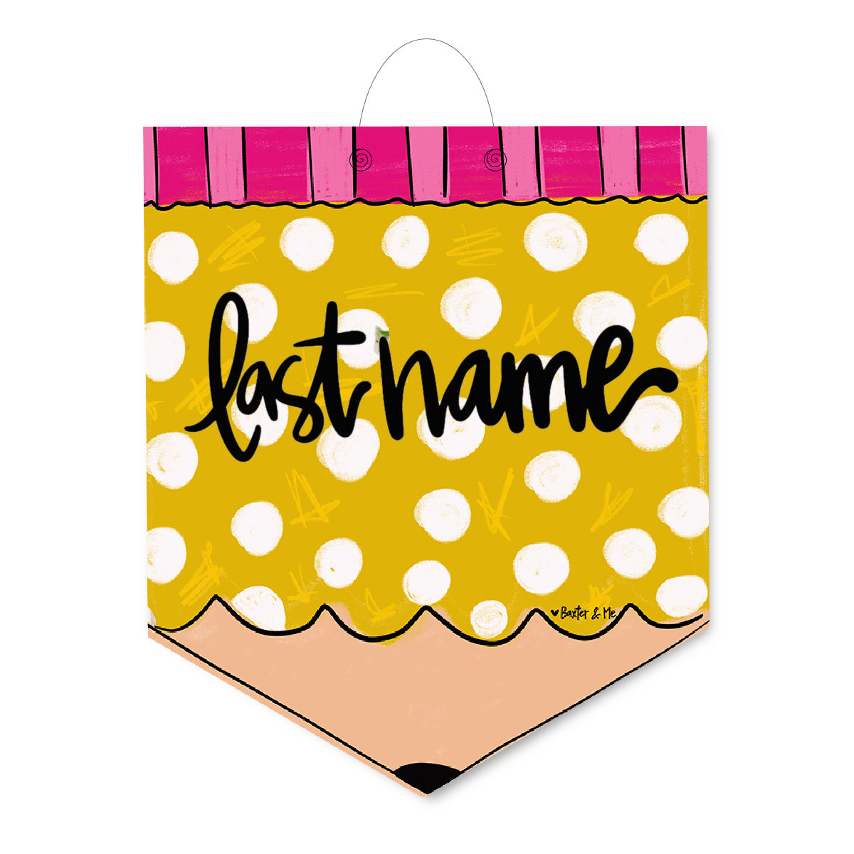 Personalized Pencil Door Hanger