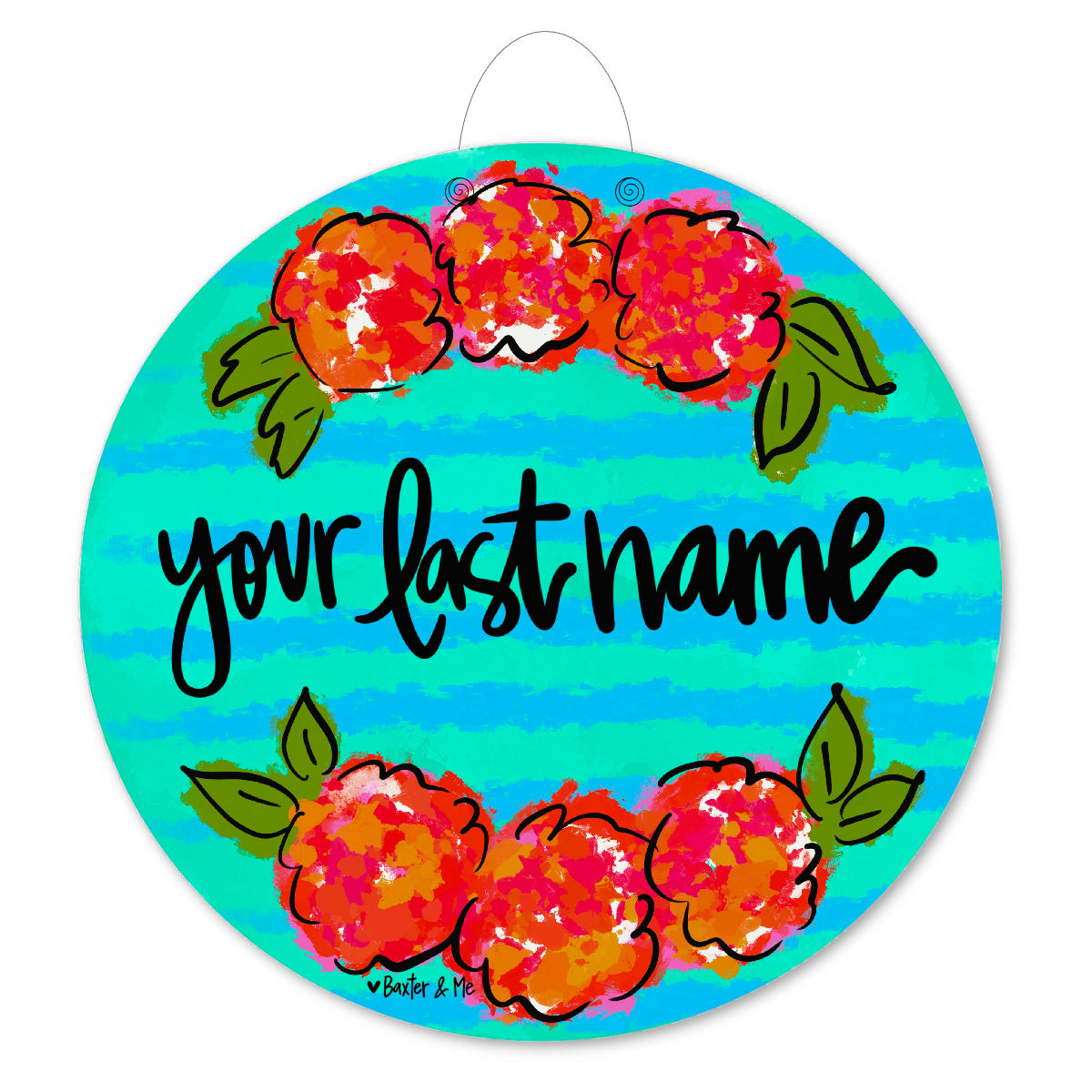 Personalized Flower Bunch Door Hanger