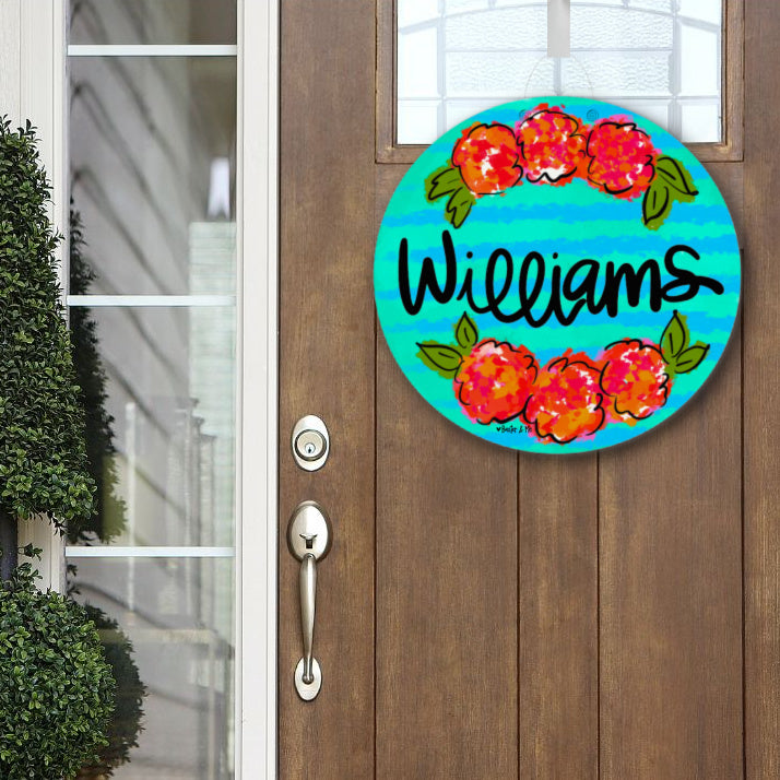Personalized Flower Bunch Door Hanger