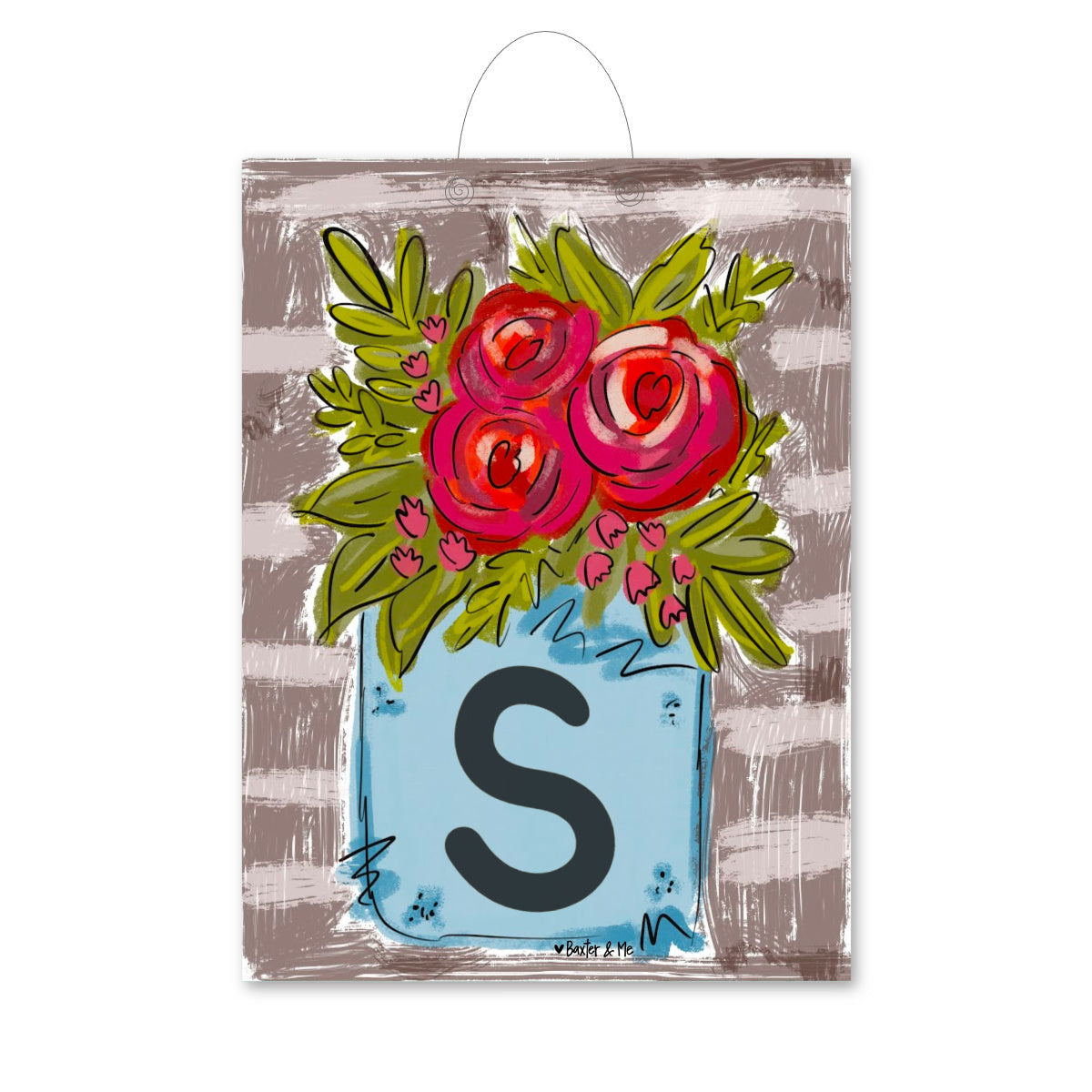 Personalized Flower Jar Door Hanger