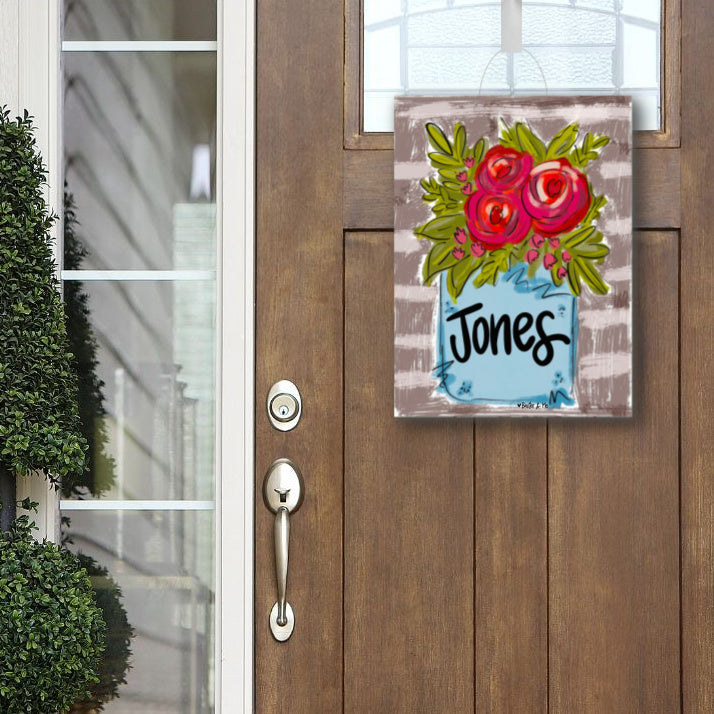 Personalized Flower Jar Door Hanger