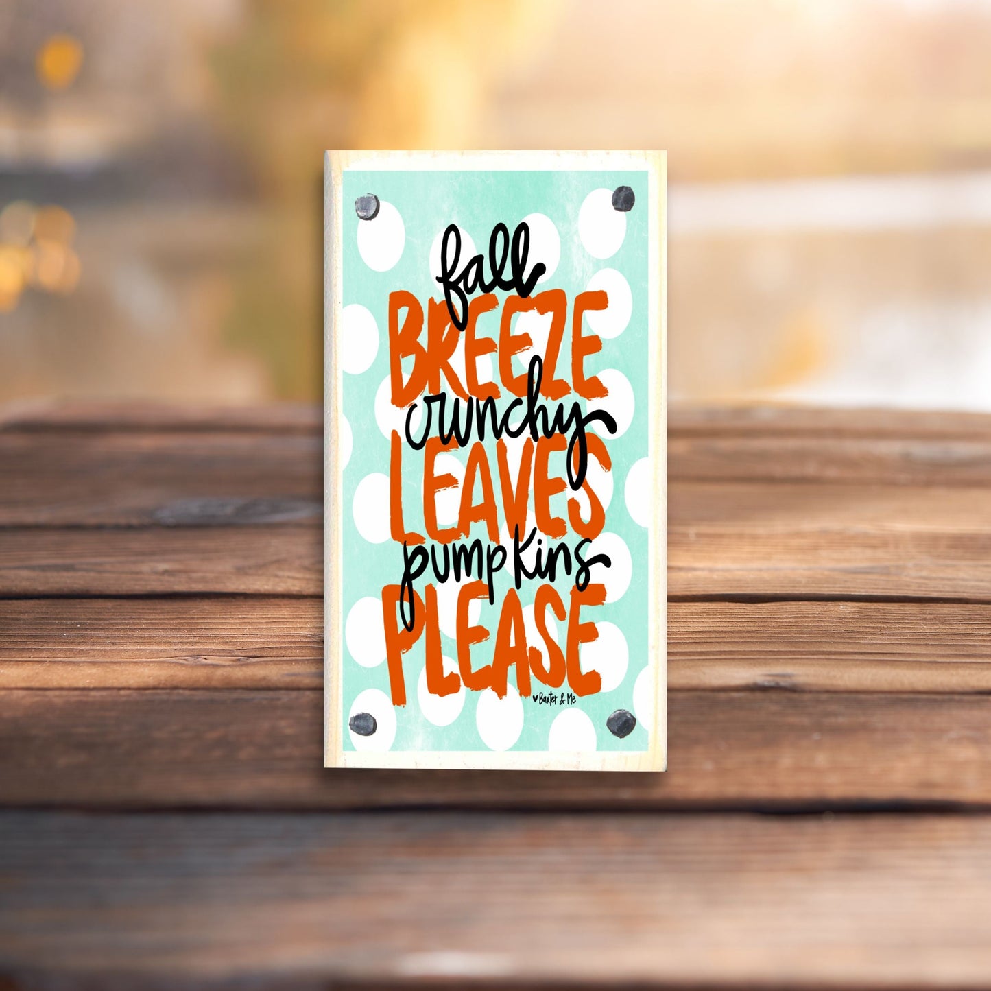 Fall Breeze Crunchy Leaves Pumpkins Please Happy Block