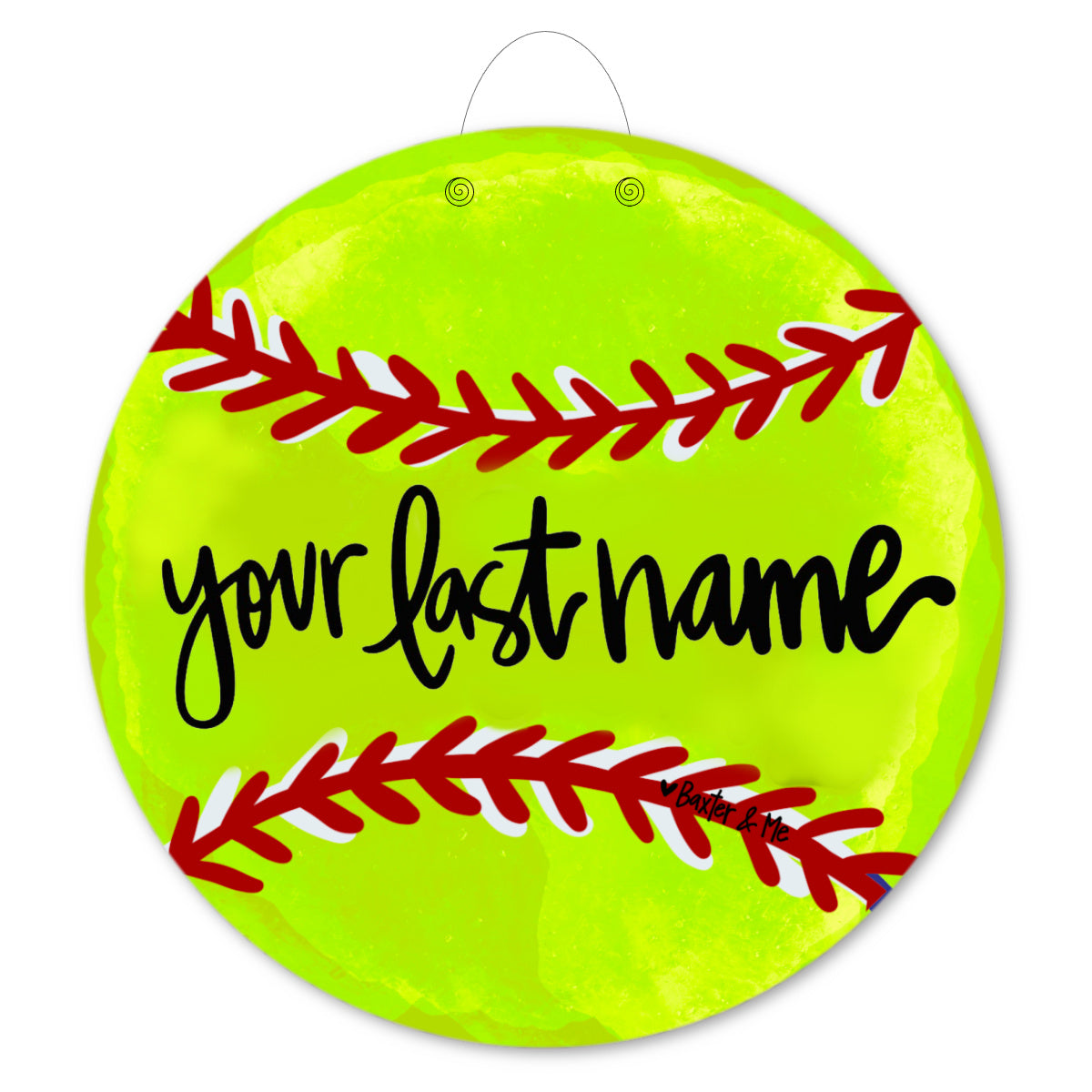 Personalized Softball Door Hanger