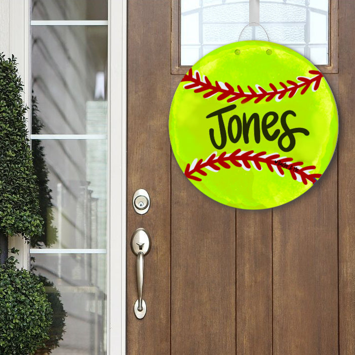 Personalized Softball Door Hanger