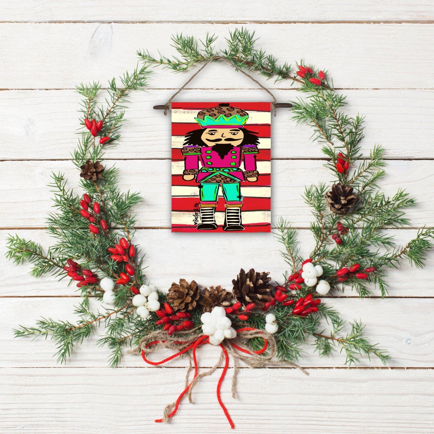 Stripe Nutcracker Mini Wall Hanging