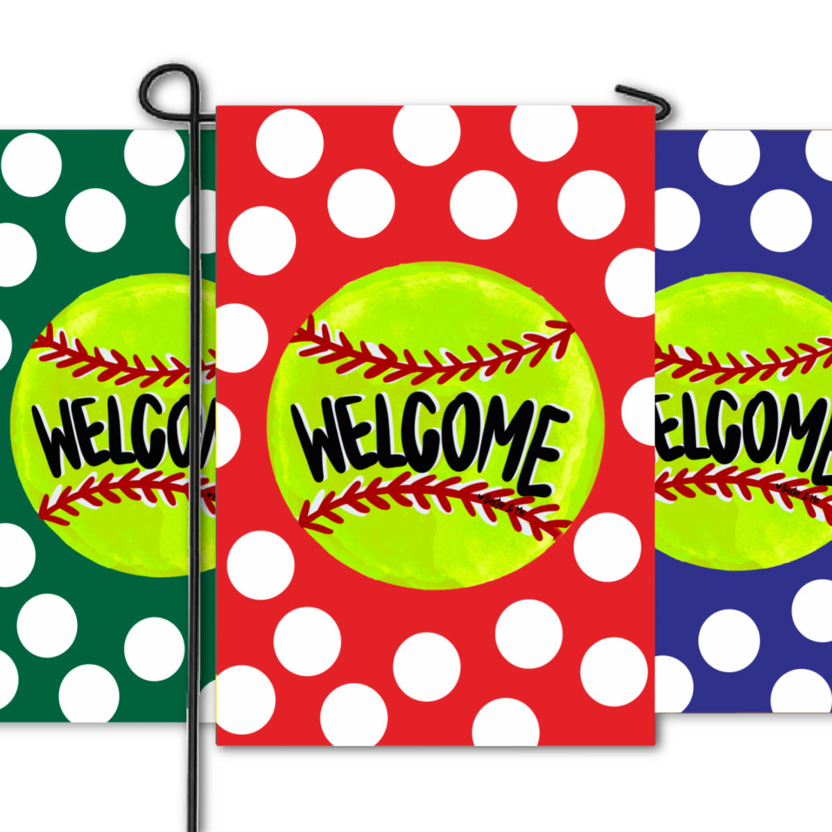 Softball Team Colors Garden Flag