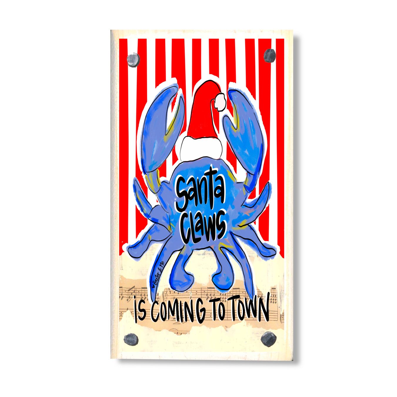 Blue Santa Claws is Coming to Town Happy Block