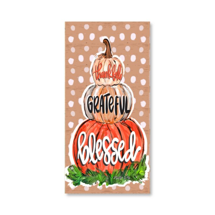 Thankful Grateful Blessed Pumpkin Wrapped Canvas