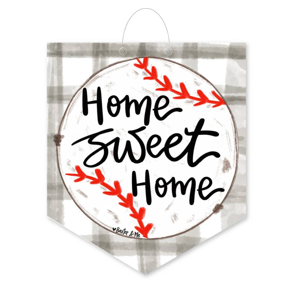 Home Sweet Home Baseball Door Hanger